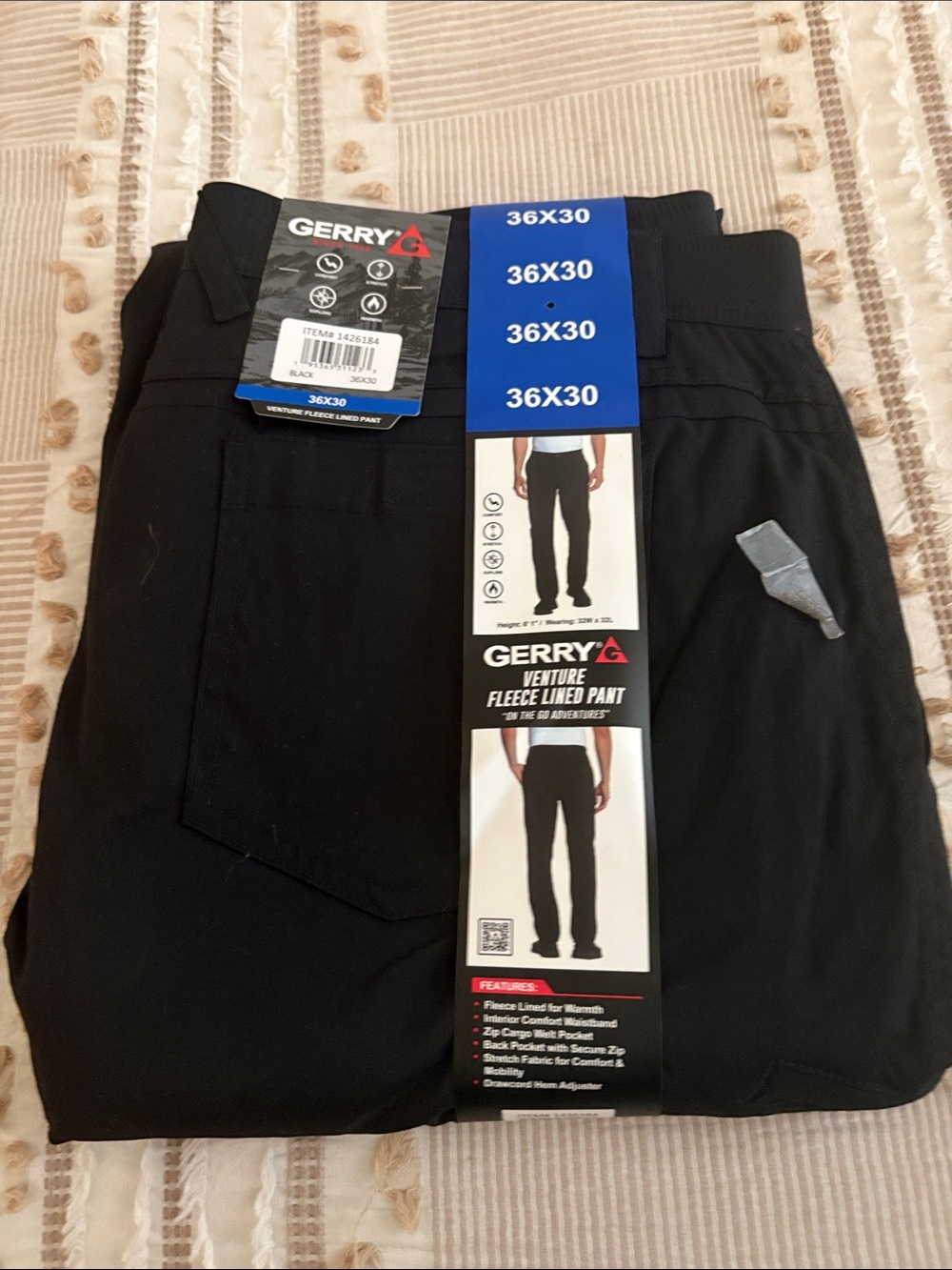 Gerry Weber Men's Black Fleece-Lined Joggers